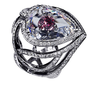De Beers Rose Cut White Diamond Engagement Ring